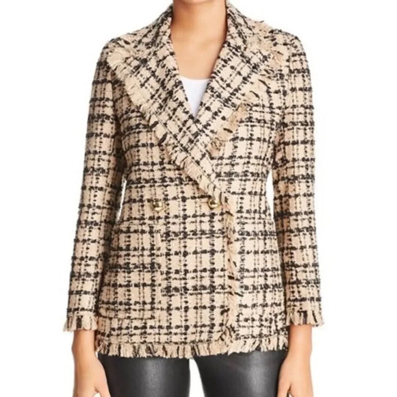Kate Spade - Tan & Black Plaid Tweed Blazer  size 4 - Picture 12 of 13